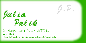 julia palik business card